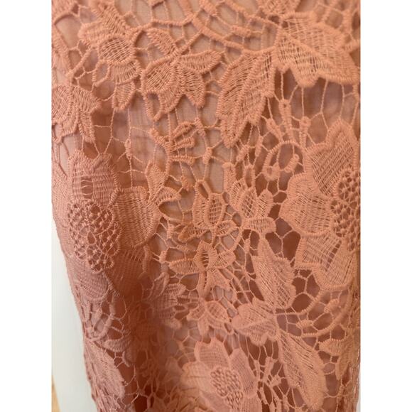 Forgotten Grace Tank Top Womens 2XL Pink Lace Floral Sheer Layered Boho Style - Picture 3 of 12